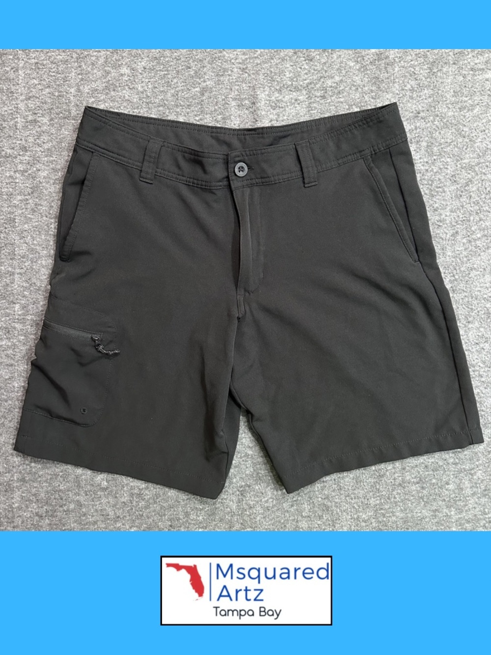 Magellan Fish Gear Mens Black Fishing Shorts Size 32 Water Repellent Stretch